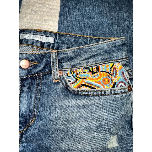 Y2K JOE'S JEANS WITH BEADED POCKET 28 - Picture 1 of 7